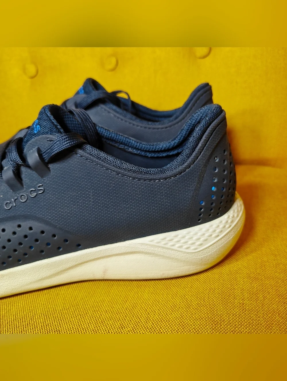 Crocs LiteRide Pacer Sneakers Loafer Lace Up Comfy Navy Blue Men's Shoes Size 12